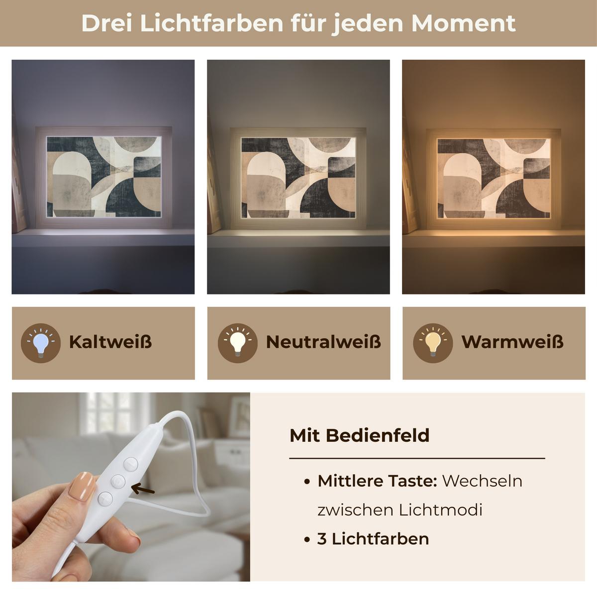 WANDLEUCHTE Abstrakt - Formen - Modern - Beige 20x15 cm - Grau, Holzwerkstoff (20/15/8cm) - OnlyWow