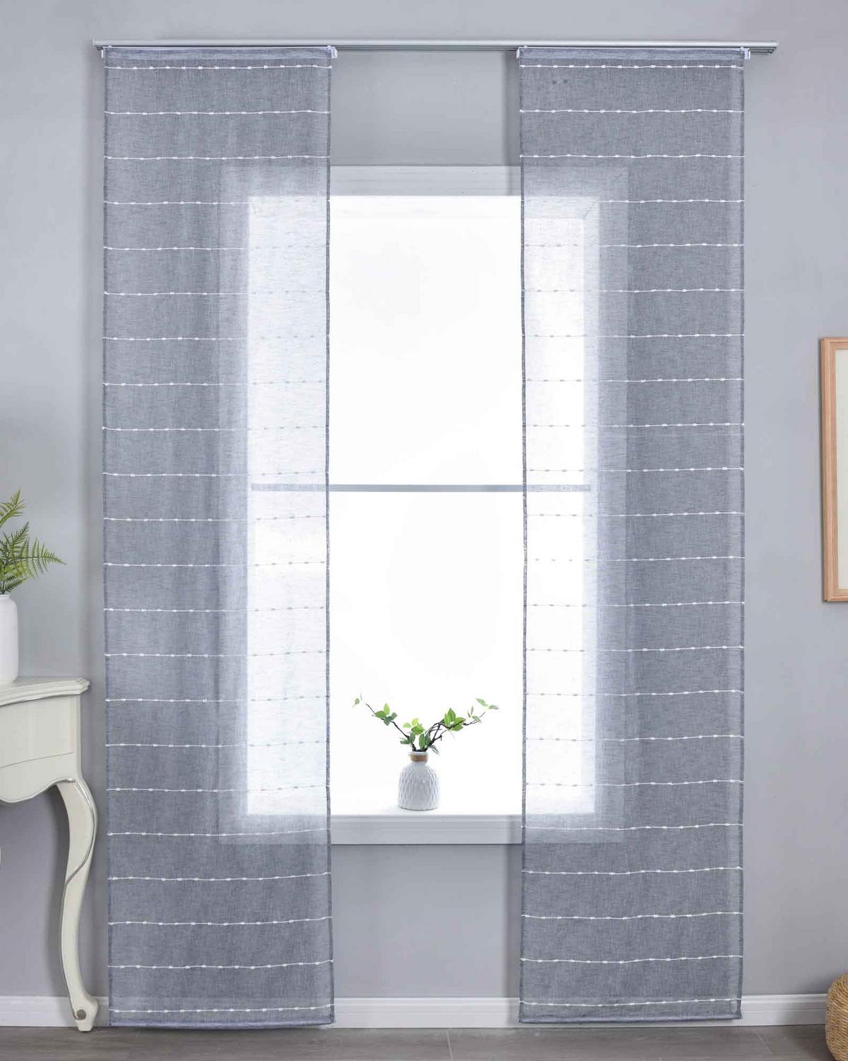 SCHIEBEVORHANG 2ER SET »Kassel« HxB 245x60 cm Grau - Grau, Textil (60/245cm) - Gardinenbox