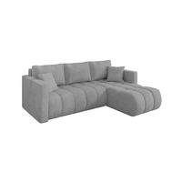 ECKSOFA mit Schlaffunktion Ottomane Rechts GARD-L 226x146x85 Grau Cord - Schwarz/Grau, Holzwerkstoff/Kunststoff (226/146cm) - ALTDECOR