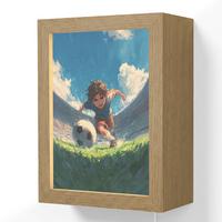 WANDLEUCHTE Stadion - Fußballer - Ball 15x20 cm - Blau, Holzwerkstoff (15/20/8cm) - OnlyWow