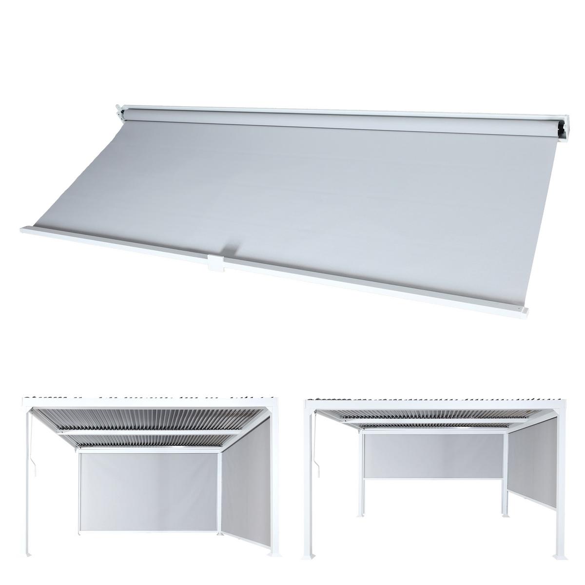 SEITENWAND FÜR PERGOLA Weiß - Weiß, Textil (338/206/1cm) - MCW