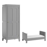 BABYZIMMER 2-teilig Grau - Grau, Holzwerkstoff (144/80/75cm) - Petits-meubles