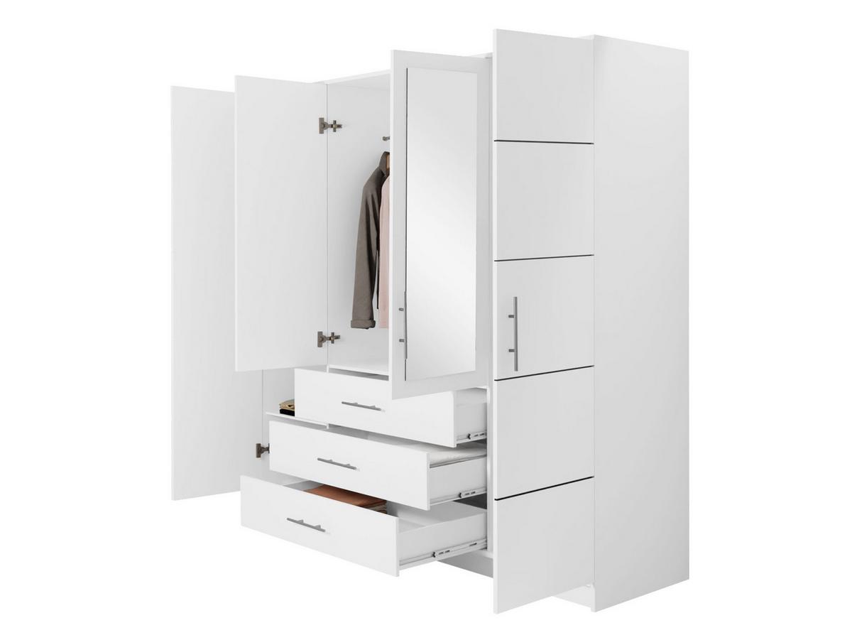 KLEIDERSCHRANK Bali D4 - Silberfarben/Graphitfarben, Holzwerkstoff (196/200/58cm) - MIRJAN24