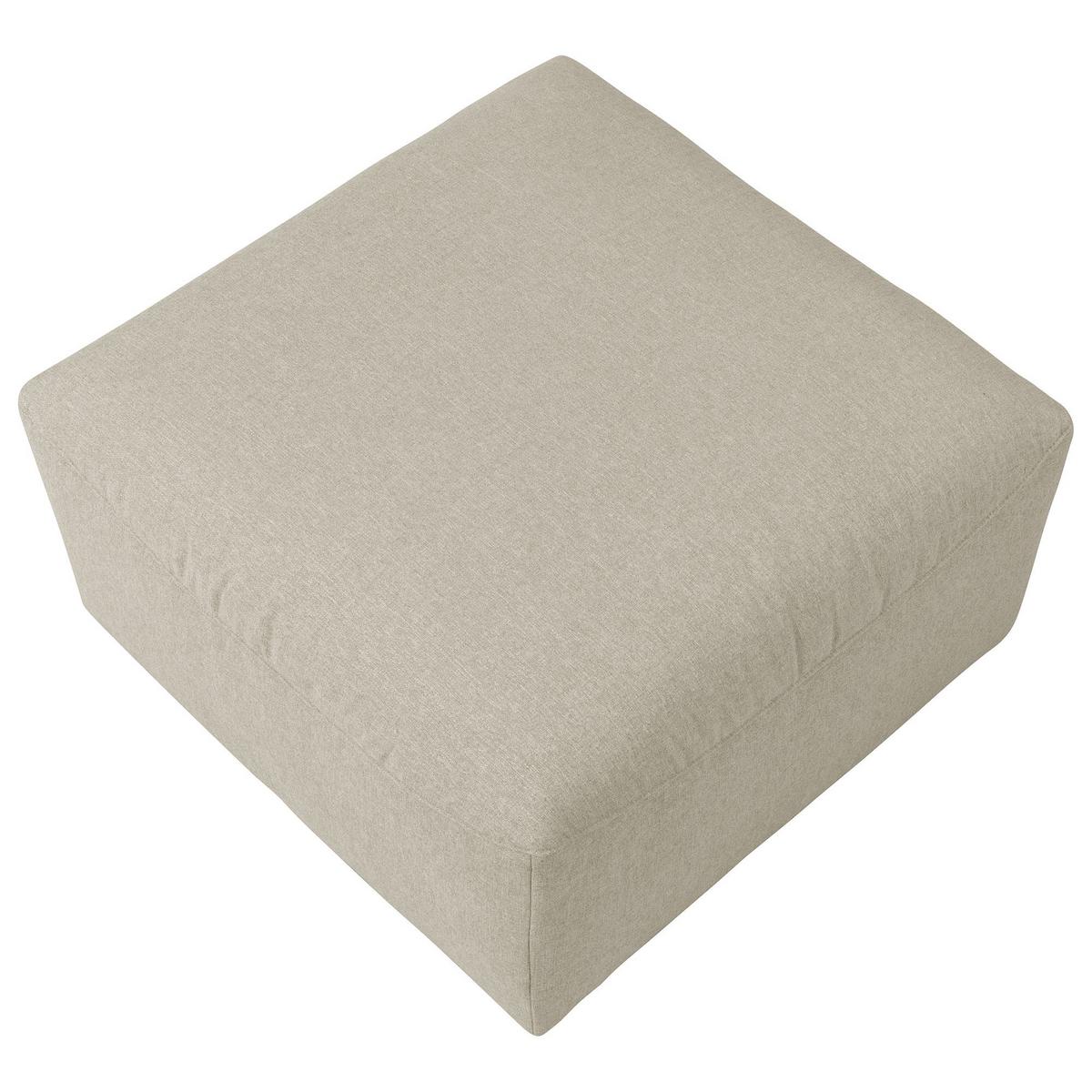 POLSTERHOCKER Kattrina Flachgewebe creme - Creme, Kunststoff (75/45/75cm) - 58aufmkessel