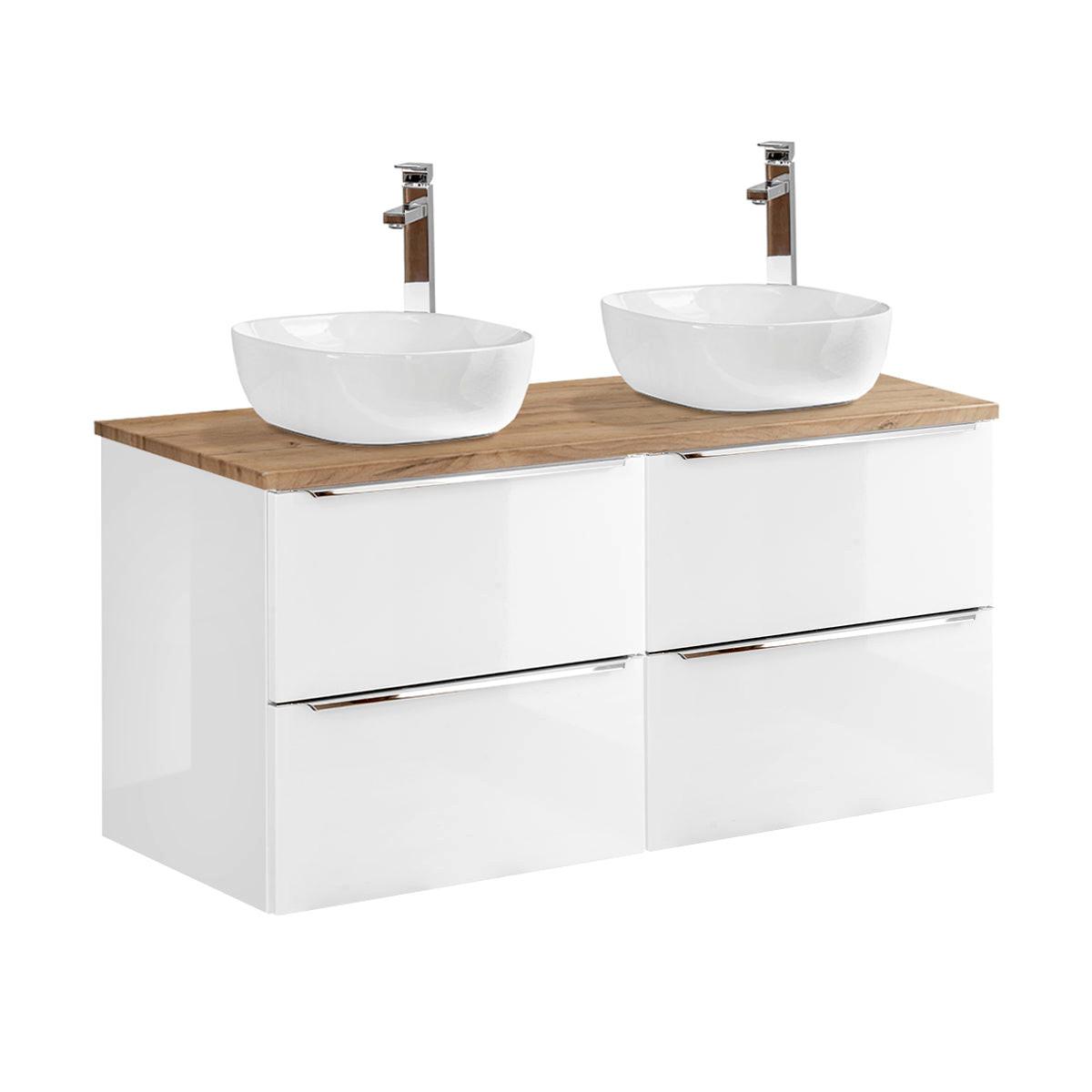 DOPPELWASCHTISCH 120.4cm April Weiß - Weiß, Holzwerkstoff (120.4/59/46cm) - Petits-meubles