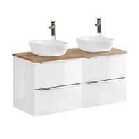 DOPPELWASCHTISCH 120.4cm April Weiß - Weiß, Holzwerkstoff (120.4/59/46cm) - Petits-meubles