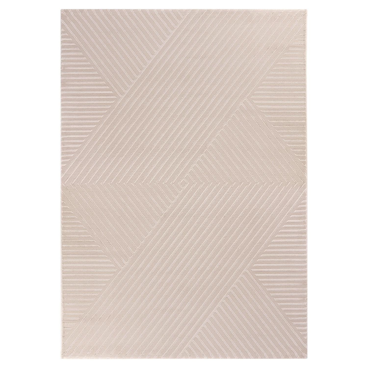 TEPPICH Kurzflor ILLER in Beige, mit 3D-Design, aus Jute, Florhöhe 12 mm, 140 x 200 cm - Beige, Textil (140/200cm) - KADIMA DESIGN