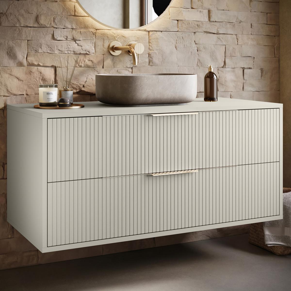 WASCHBECKENUNTERSCHRANK Rimini 2 Schubladen Cashmere - 100 x 46 x 54 cm - Kaschmir, Holz (100/46/46cm) - Badplaats