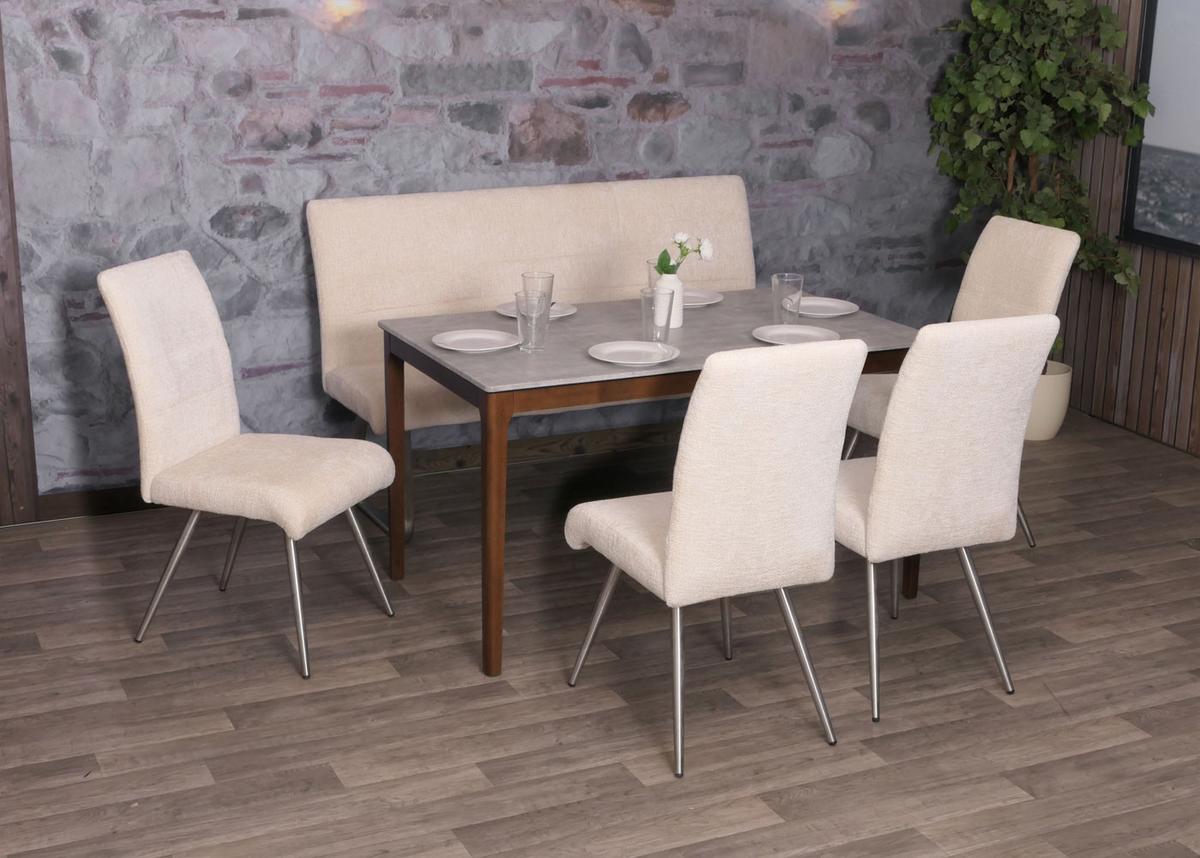 SITZBANK Cremeweiß - Weiß, Textil (160/100/65cm) - MCW
