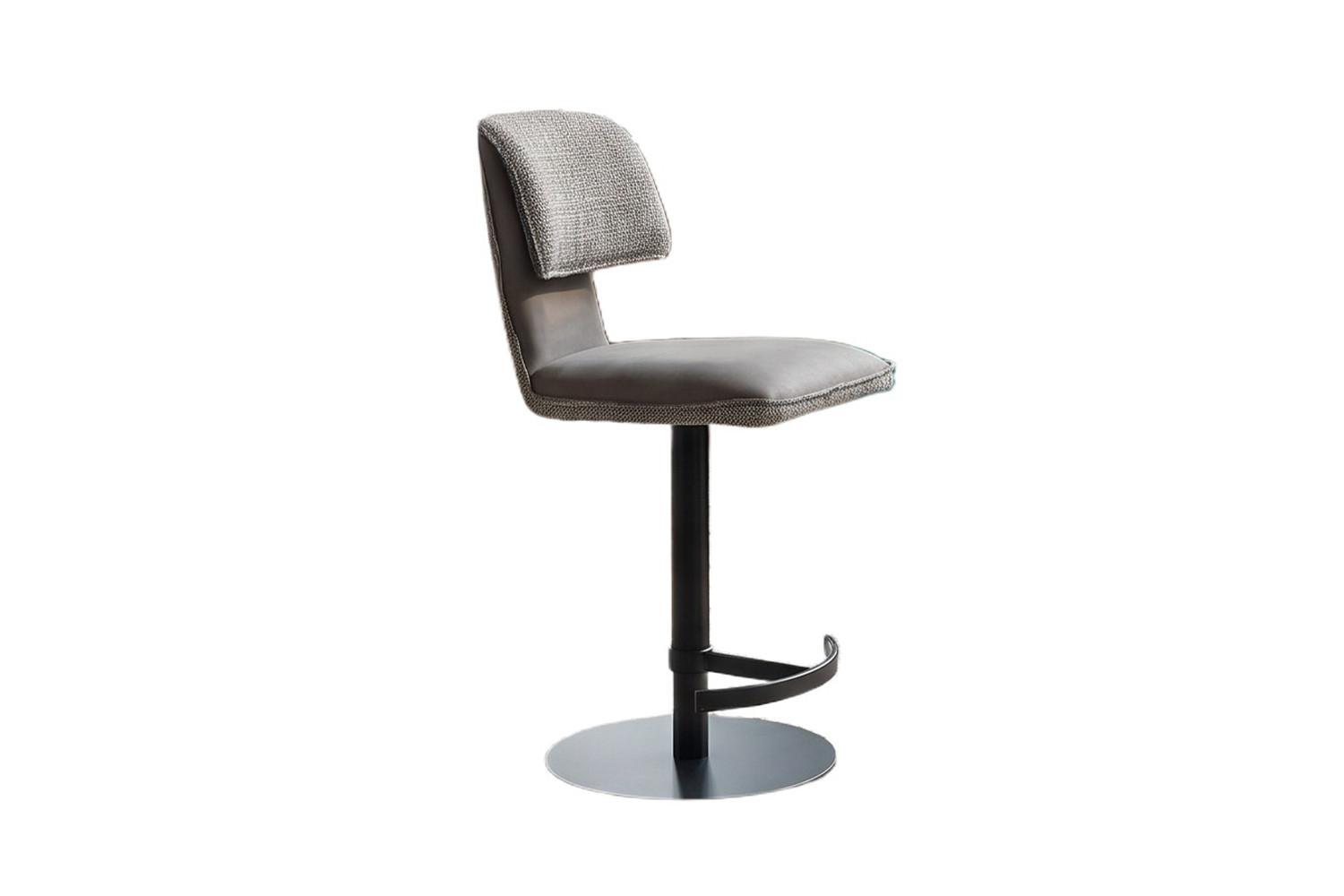 BARHOCKER LILIANA Grau Webstoff Drehbar (360°) (1er-Set) - Grau, Kunststoff/Textil (46/91/61cm) - KAWOLA