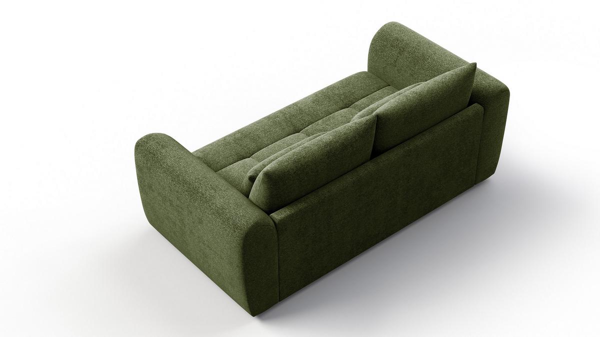SOFA SORENO 3-Sitzer, dunkelgrün - Dunkelgrün/Schwarz, Holz/Textil (214/94/114cm) - Wozimo