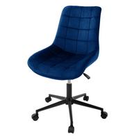 BÜROSTUHL Samt Blau - Blau, Metall (53/97/60cm) - ML-DESIGN