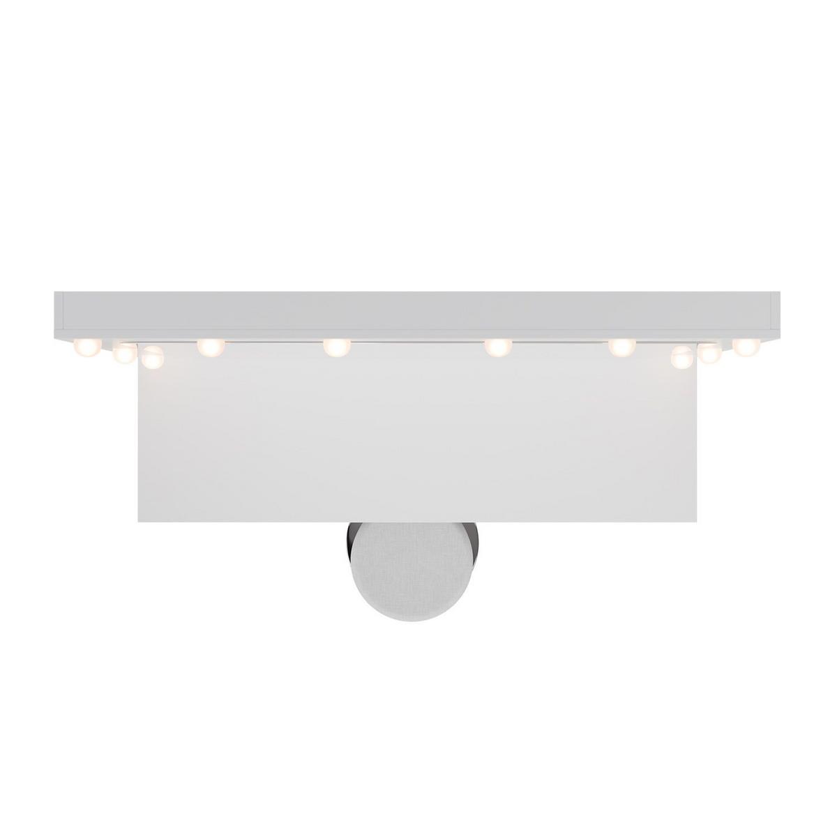 SCHMINKTISCH Lilia weiß mit LED-Beleuchtung und Hocker Tonia - Weiß, Holz (108/140/41cm) - Juskys