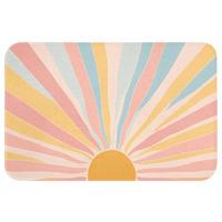 WC-VORLEGER Illustration - Sonne - Pastellfarben Toilettenvorleger 60x40 cm - Pastellblau, Textil (60/1cm) - OnlyWow