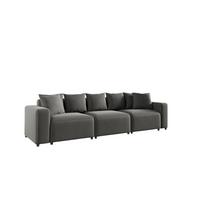 SOFA Megan 3-sitzer In Salvador - Grau, Holzwerkstoff/Textil (327/75/98cm) - Fun Möbel