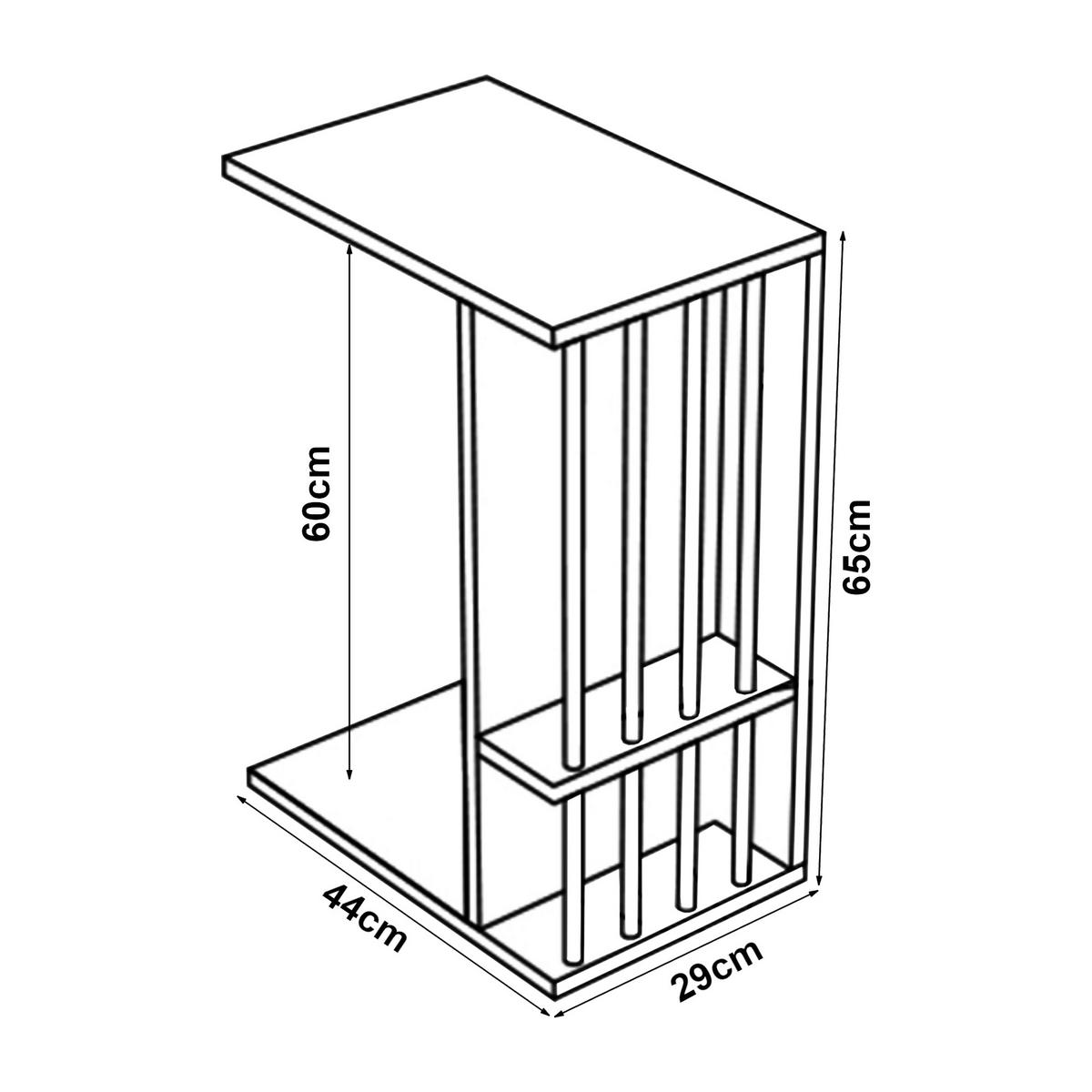 BEISTELLTISCH Siikainen - Weiß, Holzwerkstoff (29/44/65cm) - [en.casa]