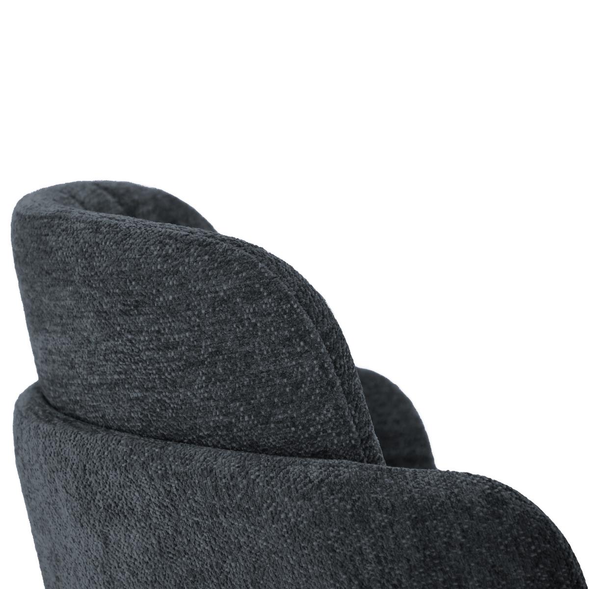 ARMLEHNENSTUHL Velto im Bouclestoff mit Metallbeinen, Anthrazit - Anthrazit/Schwarz, Metall (55/77/51cm) - Beautysofa