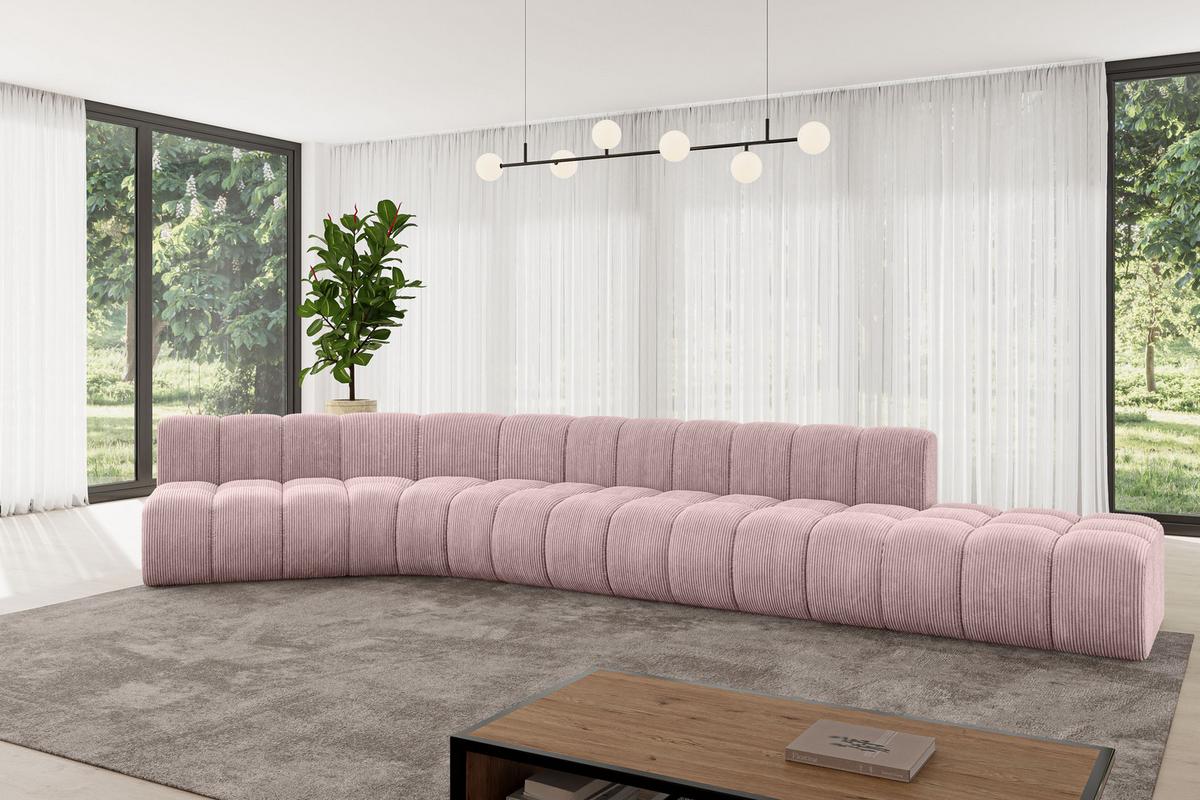 ECKSOFA modulares Sofa Brilo-L2 - 471x174x70 cm Rosa - Rosa, Holzwerkstoff/Textil (471/174cm) - ALTDECOR