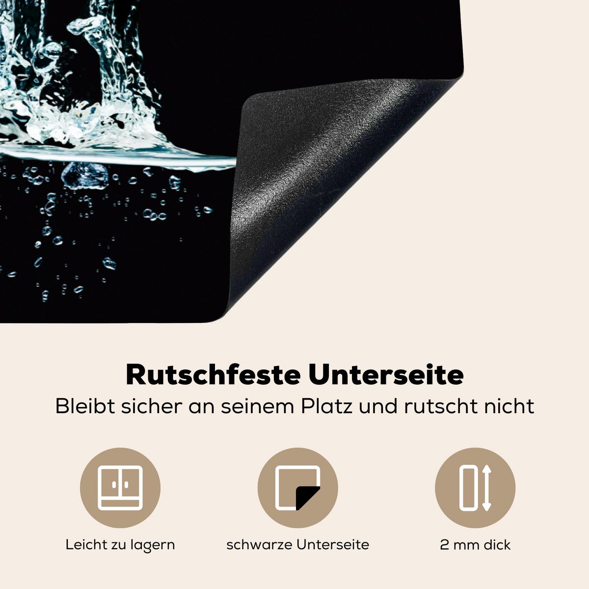 HERDABDECKPLATTE Wasser - Obst - Orange - Erdbeere - Kirsche - Schwarz Induktionsmatte 81x52 cm - Orange, Kunststoff (81/52/0.2cm) - MuchoWow