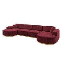 WOHNLANDSCHAFT MARI-U2-v2 - 388x171x83 cm Bordeaux Velours - Bordeaux, Holzwerkstoff/Textil (388/83/171cm) - ALTDECOR