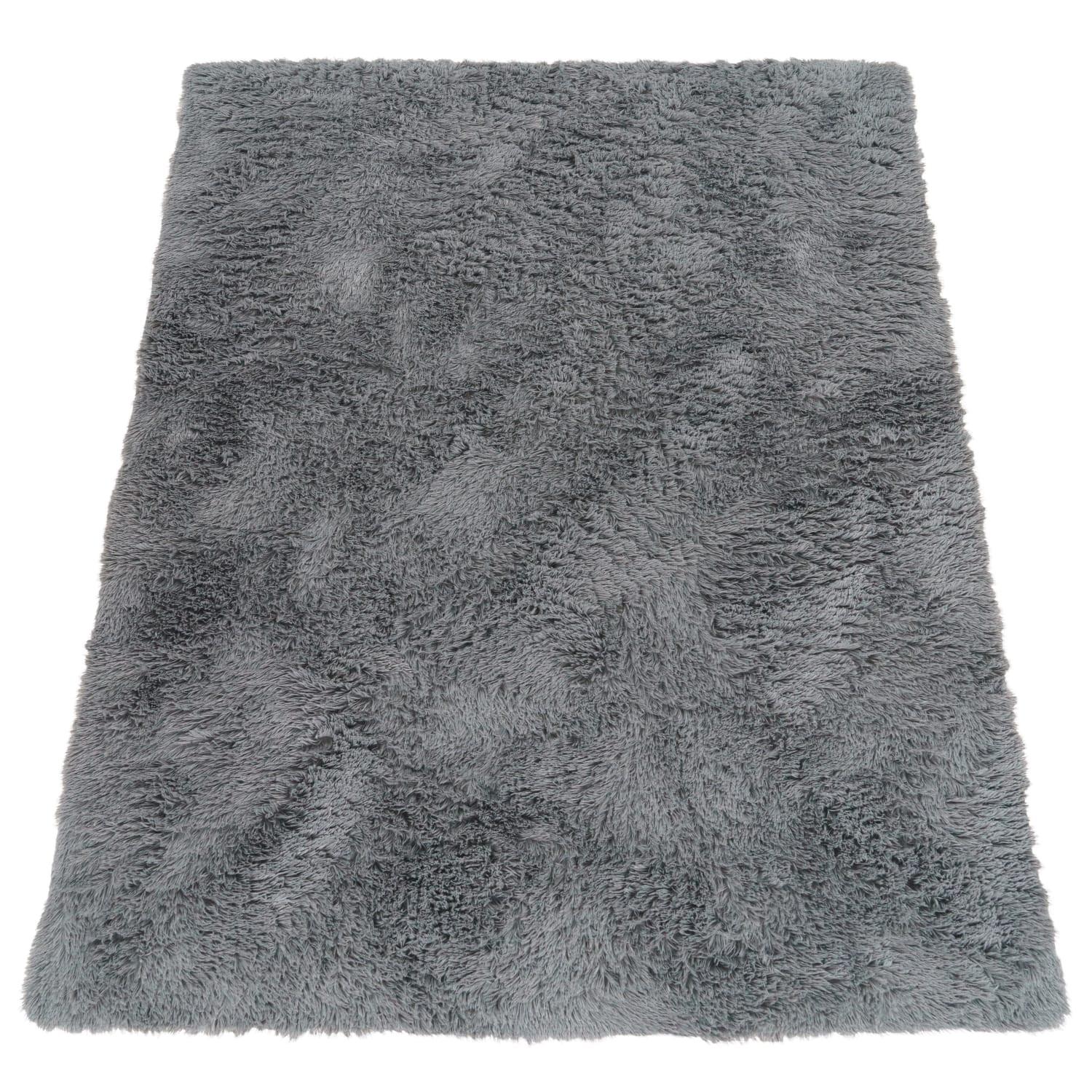 HOCHFLORTEPPICH, einfarbig, aus Polyester, Grau, 60 x 100 cm - Grau, Textil (60/100cm) - KADIMA DESIGN