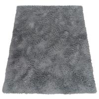 HOCHFLORTEPPICH, einfarbig, aus Polyester, Grau, 60 x 100 cm - Grau, Textil (60/100cm) - KADIMA DESIGN