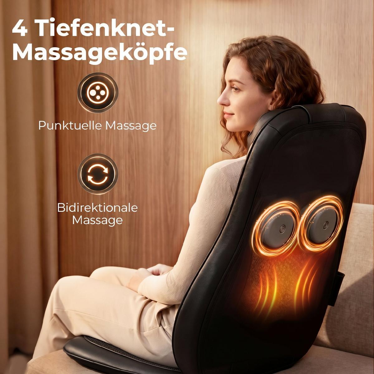 RÜCKENMASSAGER Leder Schwarz - Schwarz, Leder (45/10/105cm) - HOMCOM