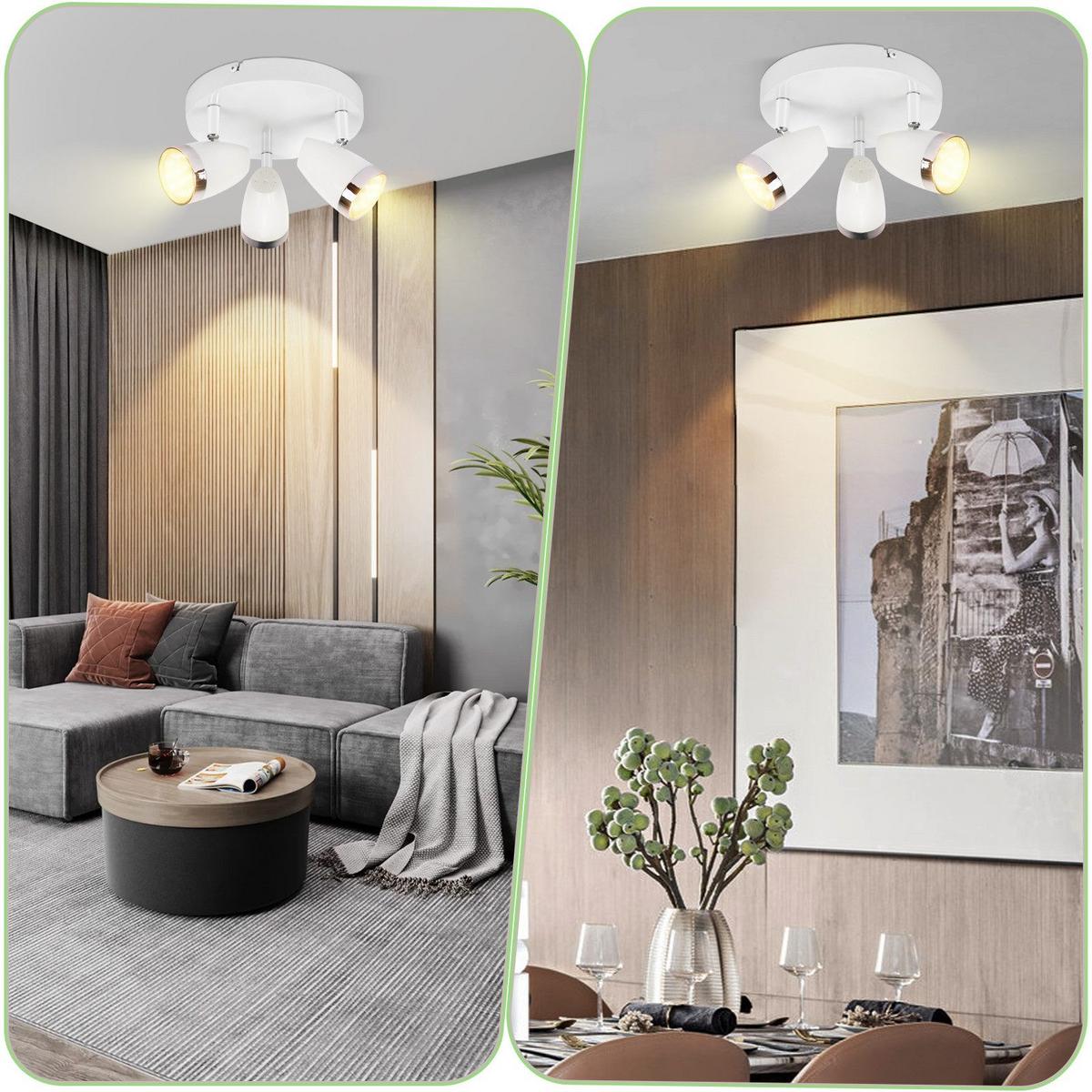 LED-DECKENSTRAHLER Leggett 3-flammig 60/15.5/19cm - Weiß, Metall (60/15.5/19cm) - Nettlife