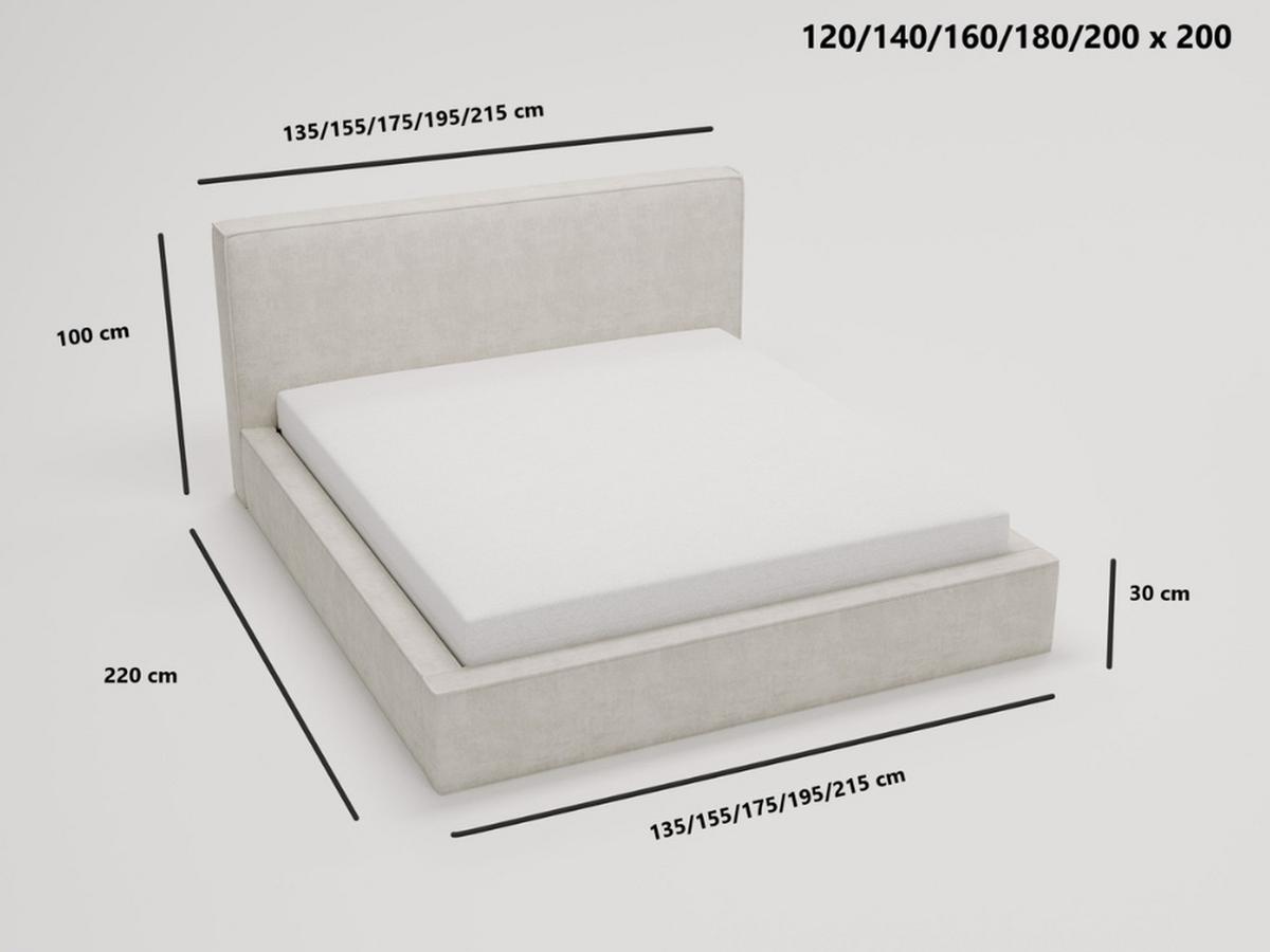 POLSTERBETT Monaco 180x200 Hellgrau - Hellgrau, Textil (180/200cm) - Graingold
