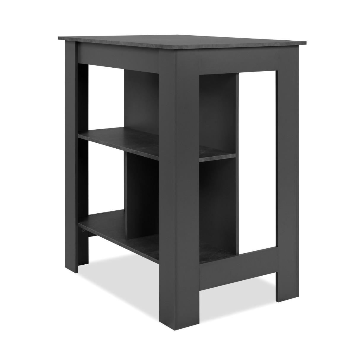 ESSTISCH mit 3 offenen Fächern Anthrazitgrau und Schiefer 92/68/106 cm - Anthrazit, Holzwerkstoff (85.5/68/106cm) - Calicosy