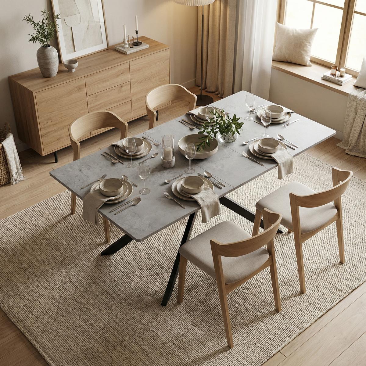 ESSTISCH ausziehbar 150–180 cm in Marmor-Optik - Naturfarben, Holzwerkstoff (70/180/76cm) - Urban Meuble