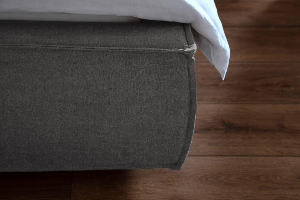 POLSTERBETT CARLO Anthrazit Flachgewebe - Anthrazit, Textil (140/200cm) - KAWOLA