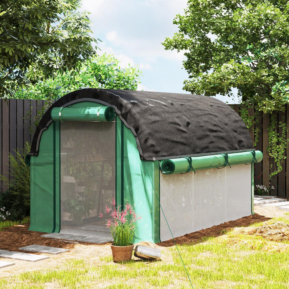 FOLIENTUNNEL, 300L x 200B x 198H cm - Grün, Kunststoff/Metall (200/198/300cm) - Outsunny