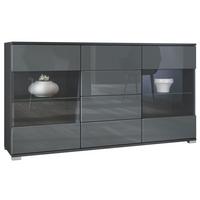 SIDEBOARD Bari Grau Hochglanz - Grau, Holzwerkstoff (138.5/75.5/35cm) - Vladon