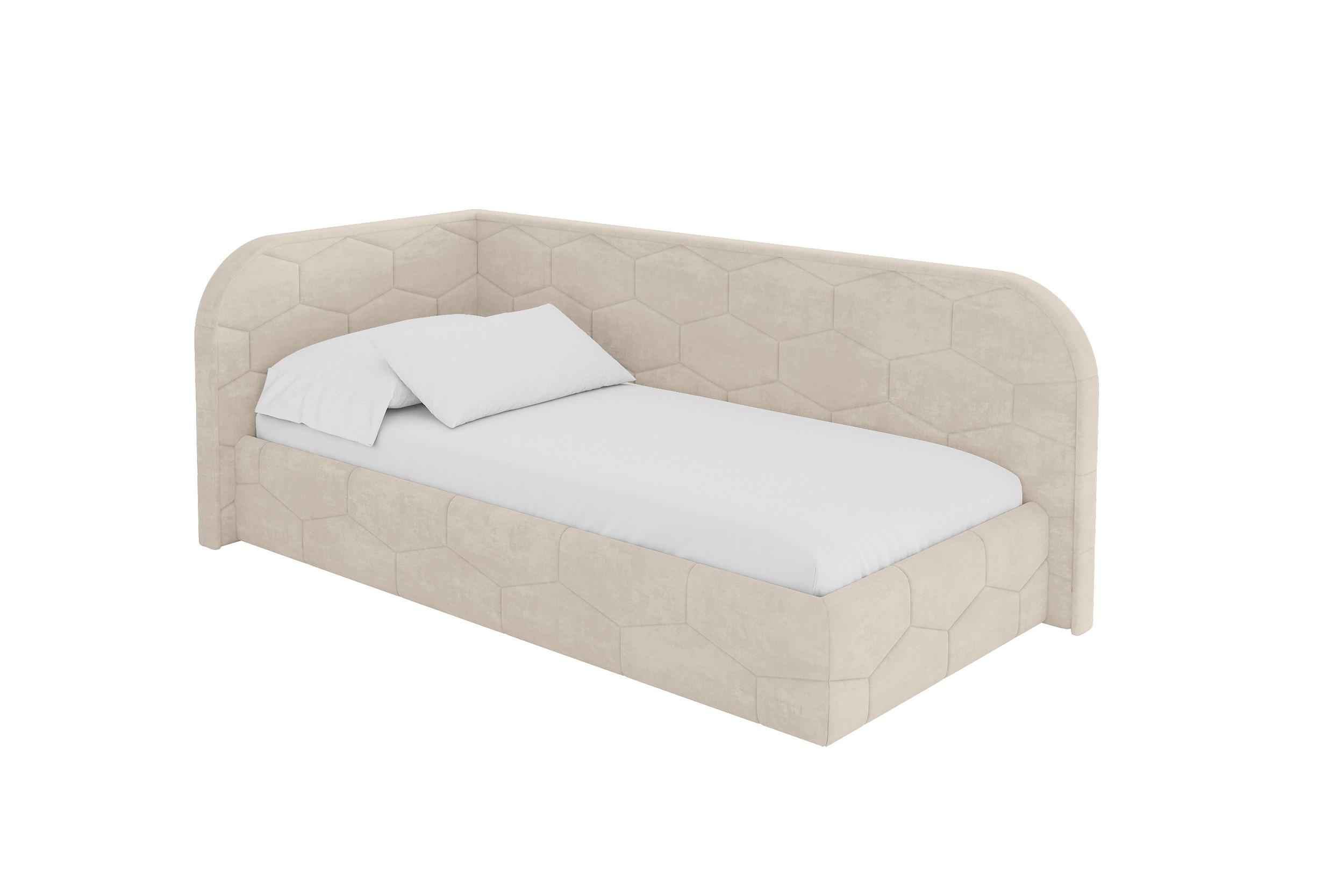 EINZELLBETT Jugendbett mit Bettkasten, Rechts - JAXY 100x200 Beige - Naturfarben, Holzwerkstoff/Textil (100/200cm) - ALTDECOR