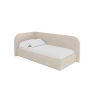 EINZELLBETT Jugendbett mit Bettkasten und Matratze H3/H4, Rechts - JAXY 80x200 Beige - Naturfarben, Holzwerkstoff/Textil (80/200cm) - ALTDECOR