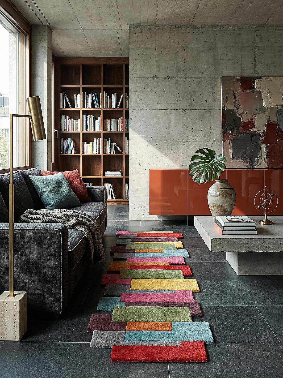 WOLLTEPPICH HALLEIN, geometrisch, Bunt, 60 x 230 cm - Multicolor, Textil (230/60cm) - KADIMA DESIGN