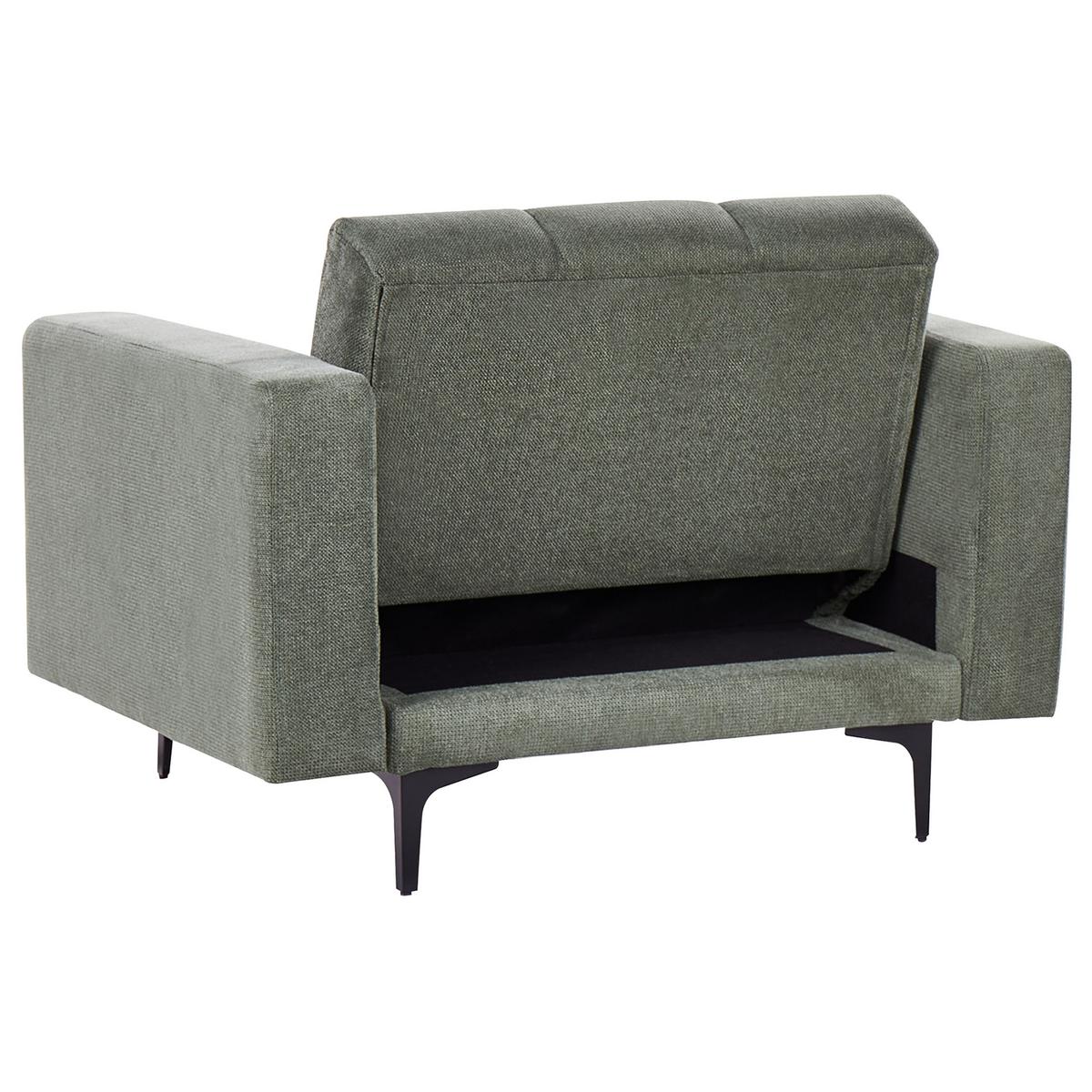 SESSEL Dunkelgrün Alnes - Dunkelgrün/Schwarz, Textil (110/77/89cm) - Beliani