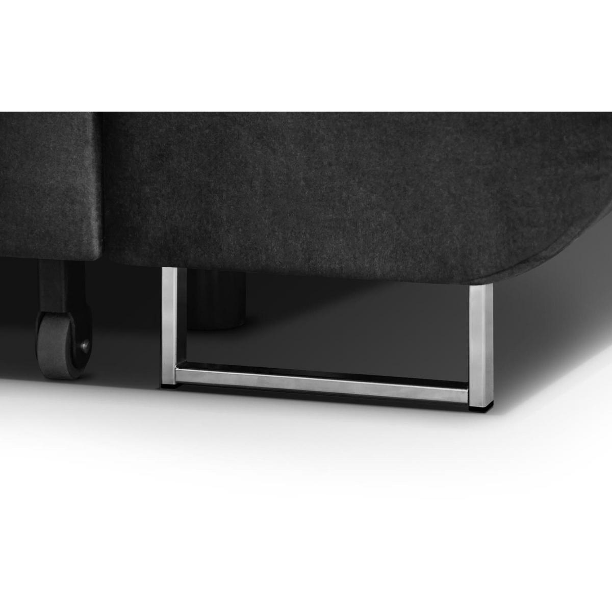 ECKSCHLAFSOFA Vild verstellbaren Kopfstützen, Grau, rechts - Chromfarben/Grau, Textil (275/203cm) - Beautysofa