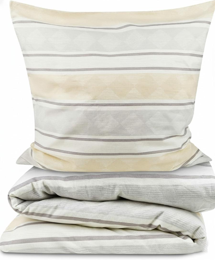 BETTWÄSCHE Viola 155x220cm + Kissenbezug 80x80cm Beige Biber - Beige, Textil (155/220cm) - Beautissu 