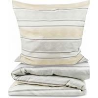 BETTWÄSCHE Viola 155x220cm + Kissenbezug 80x80cm Beige Biber - Beige, Textil (155/220cm) - Beautissu 