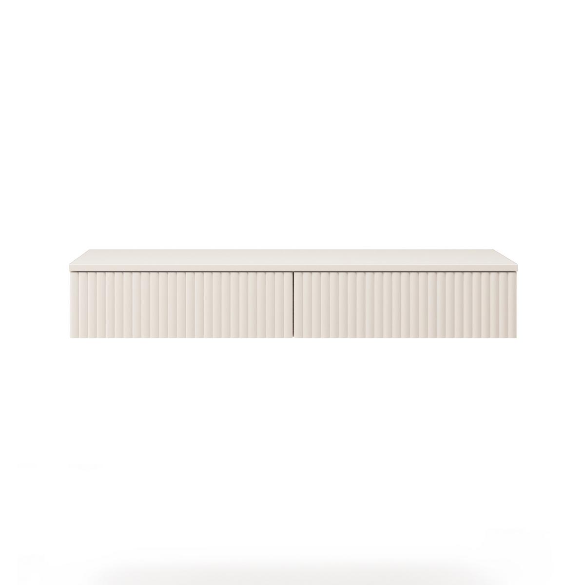 KONSOLENTISCH Soft mit 2 Schubladen und geriffelten Fronten, ohne Beinen - Kaschmir, Holzwerkstoff/Metall (38/100/17cm) - Beautysofa