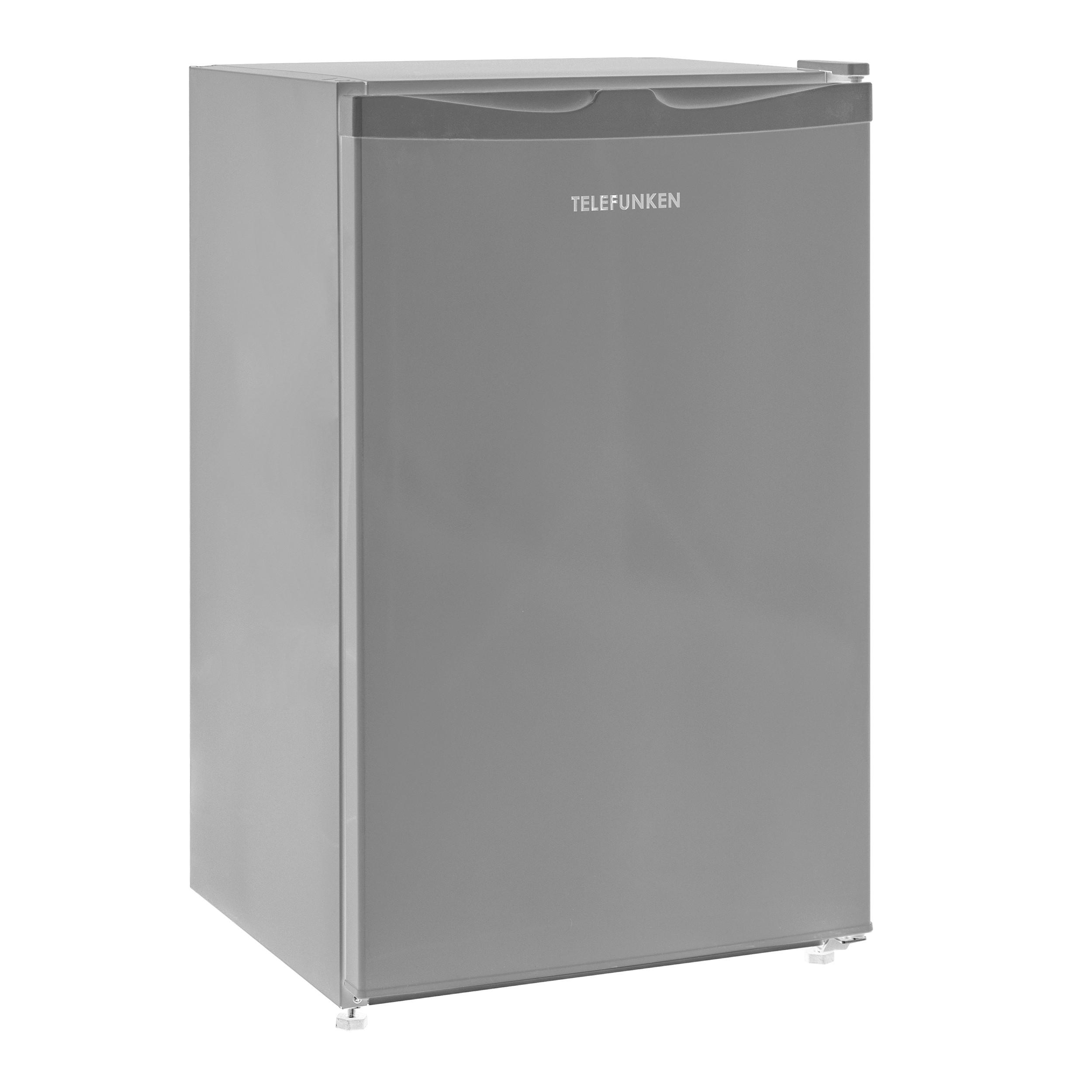 KÜHLSCHRANK, ohne Gefrierfach, freistehend, klein, 90 Liter Nutzinhalt, mit Gemüsefach & 3 Ablagen, Temperaturregelung, CF-31-121-S - Silberfarben, Kunststoff/Metall (48/82.1/50cm) - Telefunken