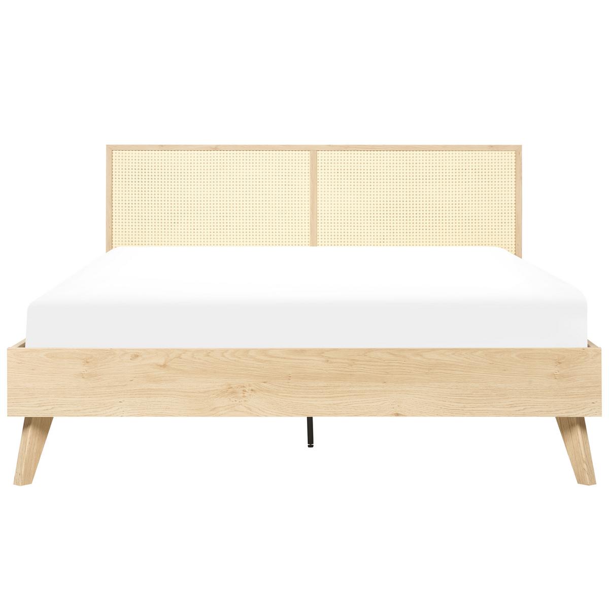 BETT 160/200cm Heller Holzfarbton Monpazier - Hellbraun, Naturmaterialen (160/200cm) - Beliani