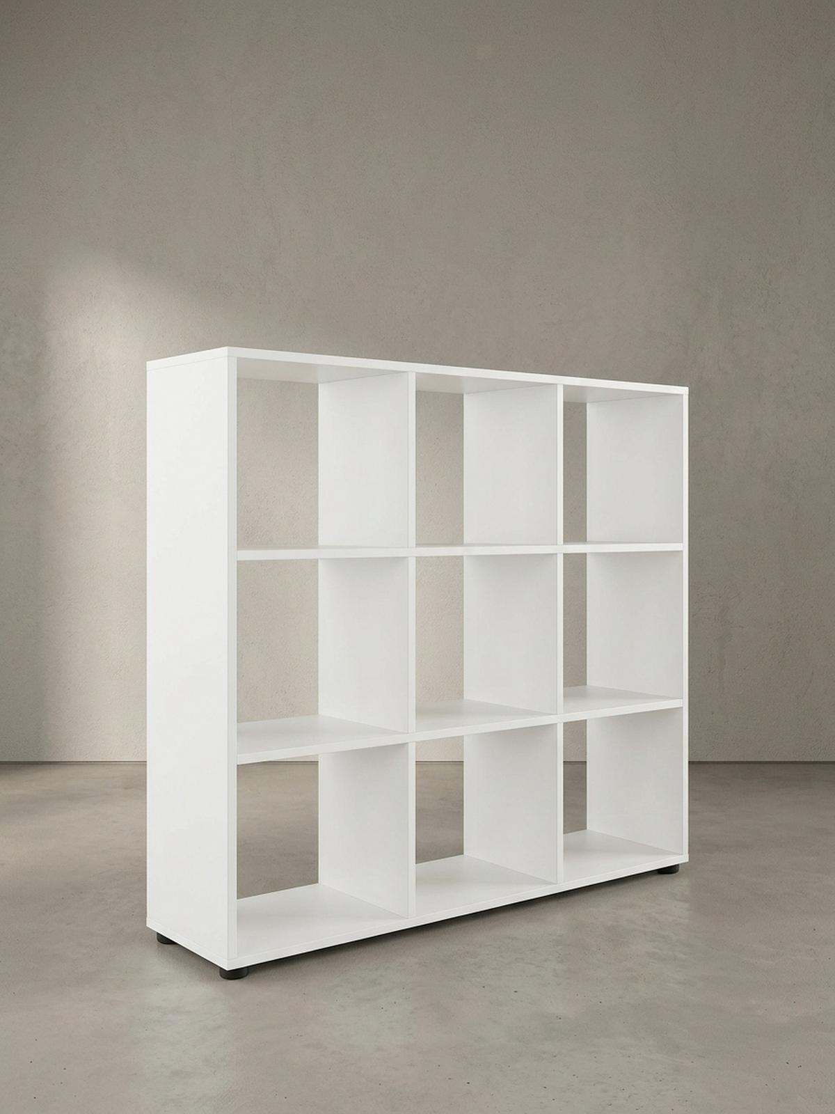 BÜCHERREGAL – Weiß, 8 Fächer, kratzfest, Raumteiler - Weiß, Holz/Kunststoff (108/104/29cm) - KADIMA DESIGN