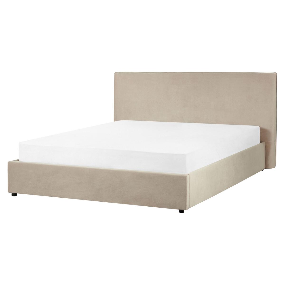 POLSTERBETT 160/200cm Taupe Lavaur - Taupe, Textil (160/200cm) - Beliani