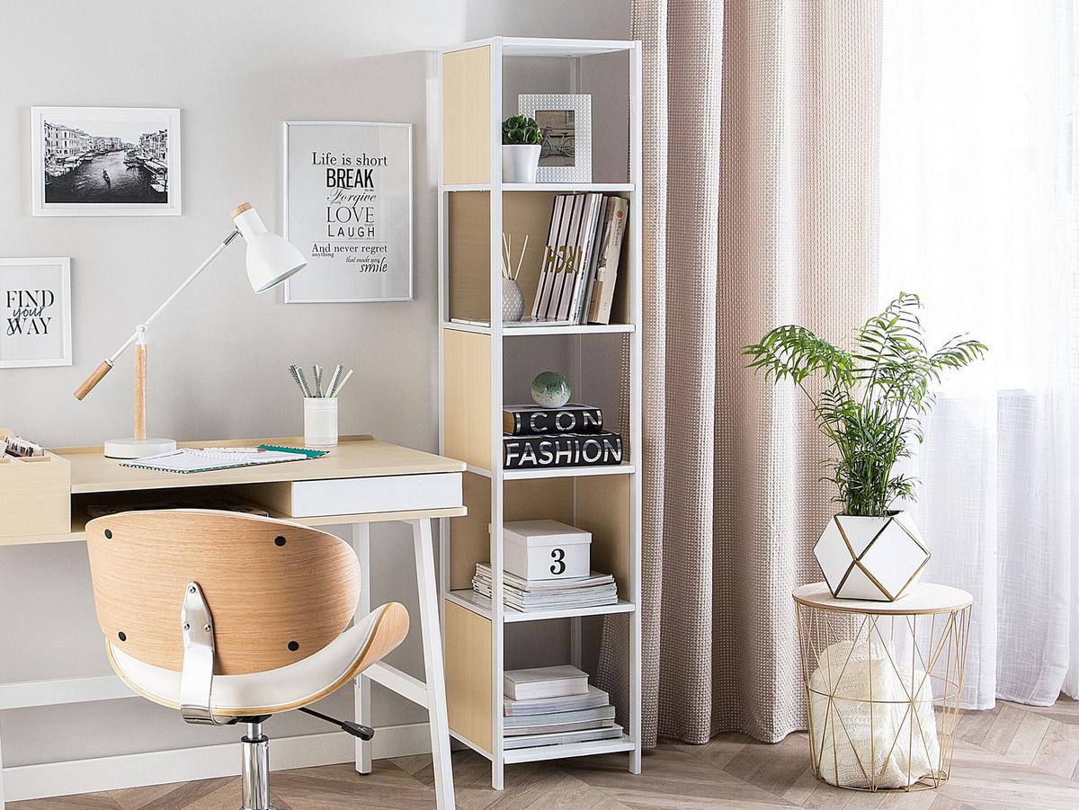 BÜCHERREGAL 5 Fächer Bogota - Hellbraun, Holzwerkstoff (35/165/35cm) - Beliani