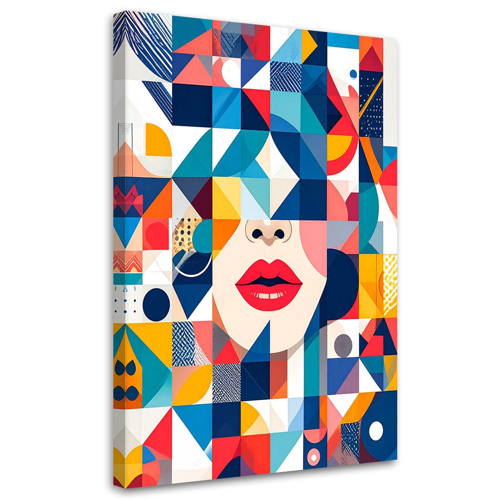 LEINWANDBILD Geometrische Abstraktion Bauhaus 40x60cm - Multicolor, Textil (40/60cm) - Feeby