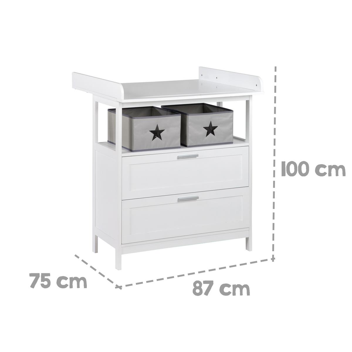 BABYZIMMER-SET Hamburg mit Schubladen 2-teilig - Weiß, Holzwerkstoff (66/76/123cm) - Roba