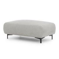 POLSTERHOCKER Cardea in Bubble-Optik aus weichem Hellgrau Strukturstoff mit hohem Sitzkomfort - Hellgrau/Schwarz, Holz/Textil (110/46/65cm) - S-Style Möbel